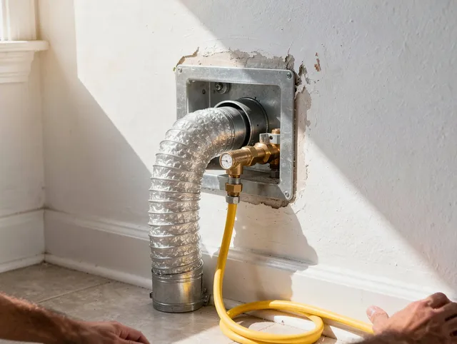 Gainesville Dryer Vent Cleaning certified technician performing specialized gas dryer vent cleaning in Gainesville