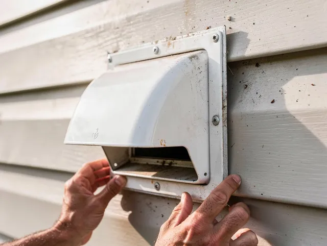 Gainesville Dryer Vent Cleaning technician delivering thorough residential dryer vent cleaning service in Gainesville